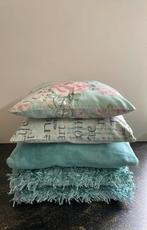 Kussens, 5 sierkussens, aqua kleur, mint, turquase, Ophalen of Verzenden, Gebruikt, Vierkant
