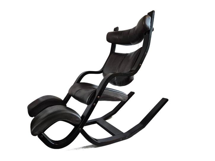 Multifunctionele recliner werkstoel kniestoel design Opsvik, Huis en Inrichting, Fauteuils, Gebruikt, Hout, Leer, 50 tot 75 cm