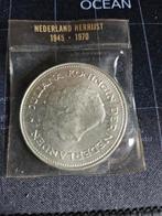 Nederland herrijst zilveren 10 gulden munt 1945-1970, Postzegels en Munten, Zilver, Koningin Juliana, Ophalen, 10 gulden