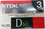 TDK - Muziekcassette D 60 3 stuks  Nieuw In Folie., 1 bandje, Ophalen of Verzenden, Origineel, Pop