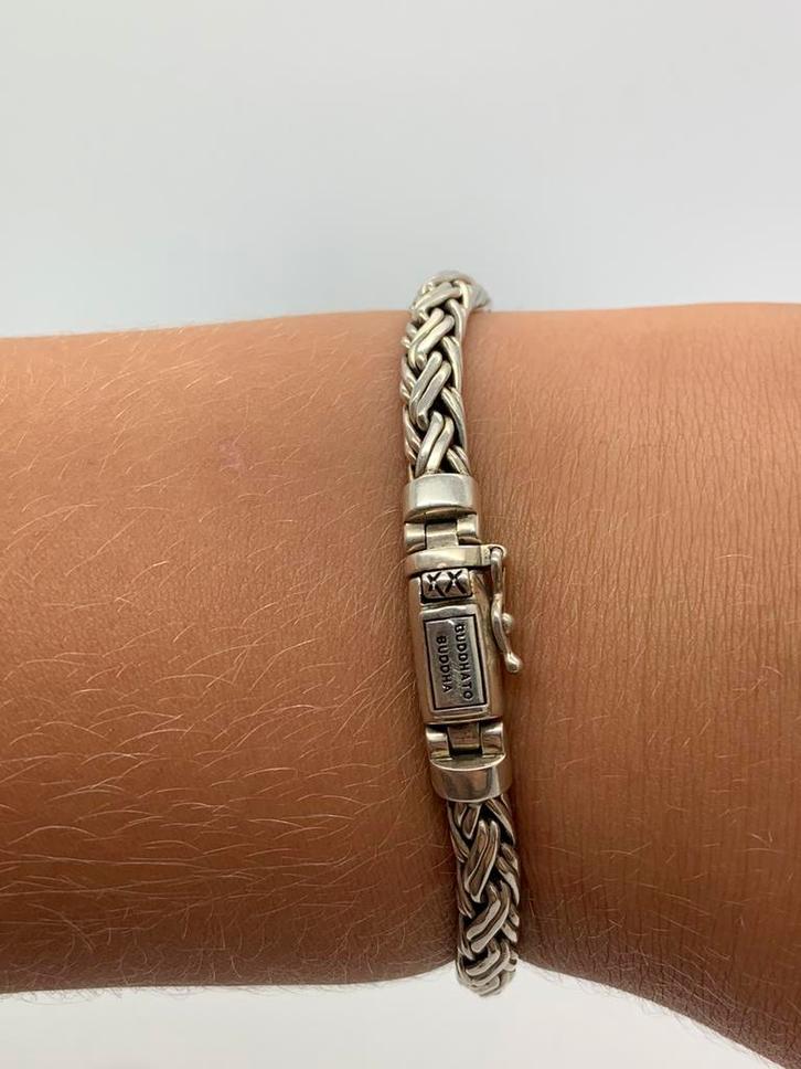 BB6 Prachtige zilveren Buddha to Buddha armband, Sieraden, Tassen en Uiterlijk, Armbanden, Zilver, Zilver, Ophalen of Verzenden