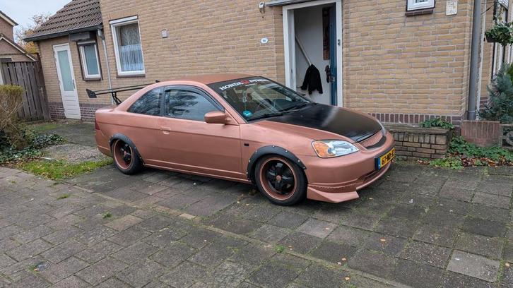 Honda Civic 1.7 I LS 2DR 2003 Bruin, Auto's, Honda, Civic, Airbags, Airconditioning, Centrale vergrendeling, Elektrische ramen