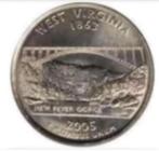 Amerika - Quarter Dollar 2005 - West Virginia - Circulated, Verzenden, Noord-Amerika, Losse munt