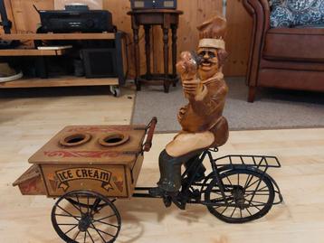 Vintage decoratief beeld - IJscowagen miniatuur beschikbaar voor biedingen