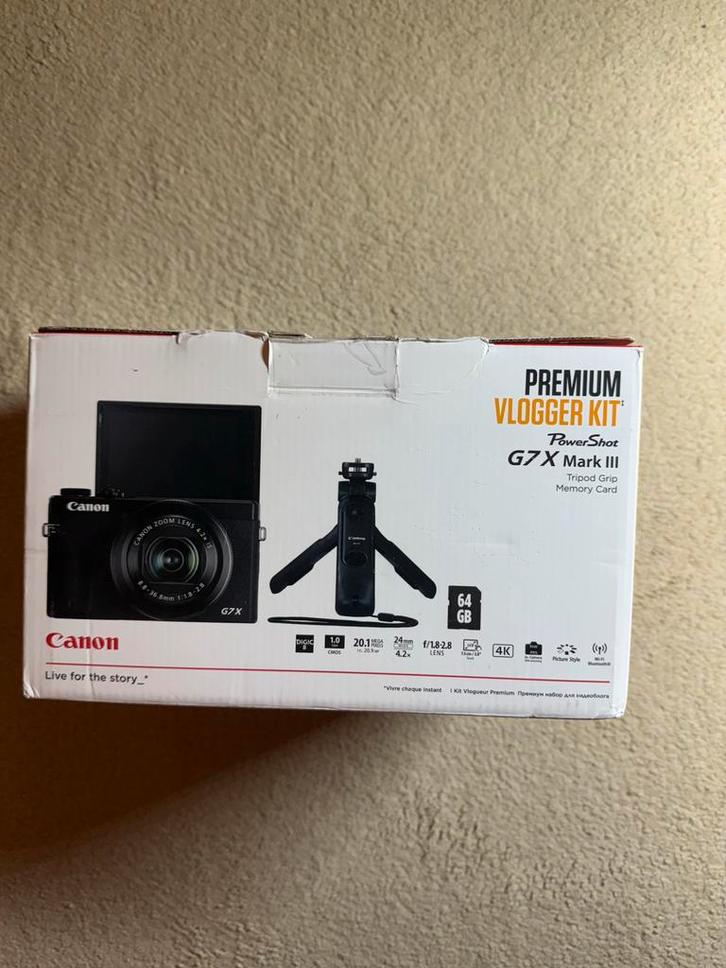 Canon G7X Mark III (3) vlogger kit, Audio, Tv en Foto, Fotocamera's Digitaal, Nieuw, Compact, Canon, 4 t/m 7 keer, Ophalen