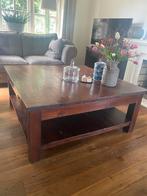 Robuuste lage salontafel, Huis en Inrichting, Tafels | Salontafels, Ophalen, 100 tot 150 cm, Rond, Zo goed als nieuw