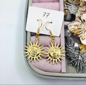 Gouden Zon Oorbellen - Nieuw! beschikbaar voor biedingen