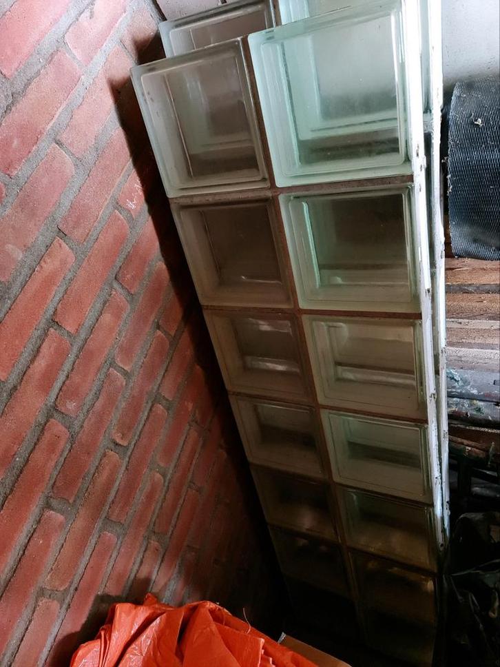 Glazen bouwstenen / glasblokken, Doe-het-zelf en Verbouw, Glas en Ramen, Gebruikt, Overige typen, Minder dan 80 cm, Minder dan 80 cm