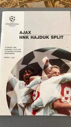 Programmaboekje AJAX - HNK HAIDUK SPLIT 14-03-1995, Ophalen of Verzenden, Zo goed als nieuw, Ajax, Boek of Tijdschrift