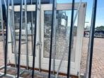 Lage hardhouten dubbele deur / draai-kiepdeur / raamkozijn, Ophalen, Gebruikt, Deurkozijn, 150 tot 225 cm