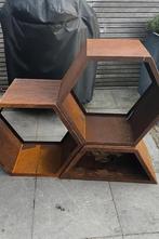 Cortenstalen Houtopslag - Hexagon Design, Tuin en Terras, Haardhout, Ophalen