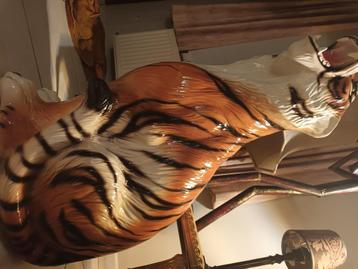 Keramiek beeld , bengaalse tijger , groot 87cm ( vintage ) beschikbaar voor biedingen