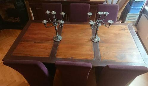 grote massieve koloniale eettafel (eventueel met 6 stoelen), Huis en Inrichting, Tafels | Eettafels, Zo goed als nieuw, 100 tot 150 cm