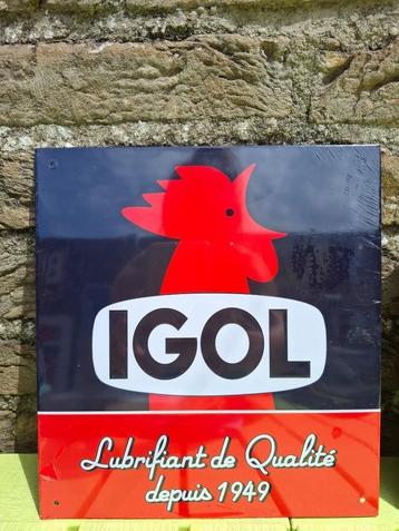 Reclamebord Igol olie beschikbaar voor biedingen