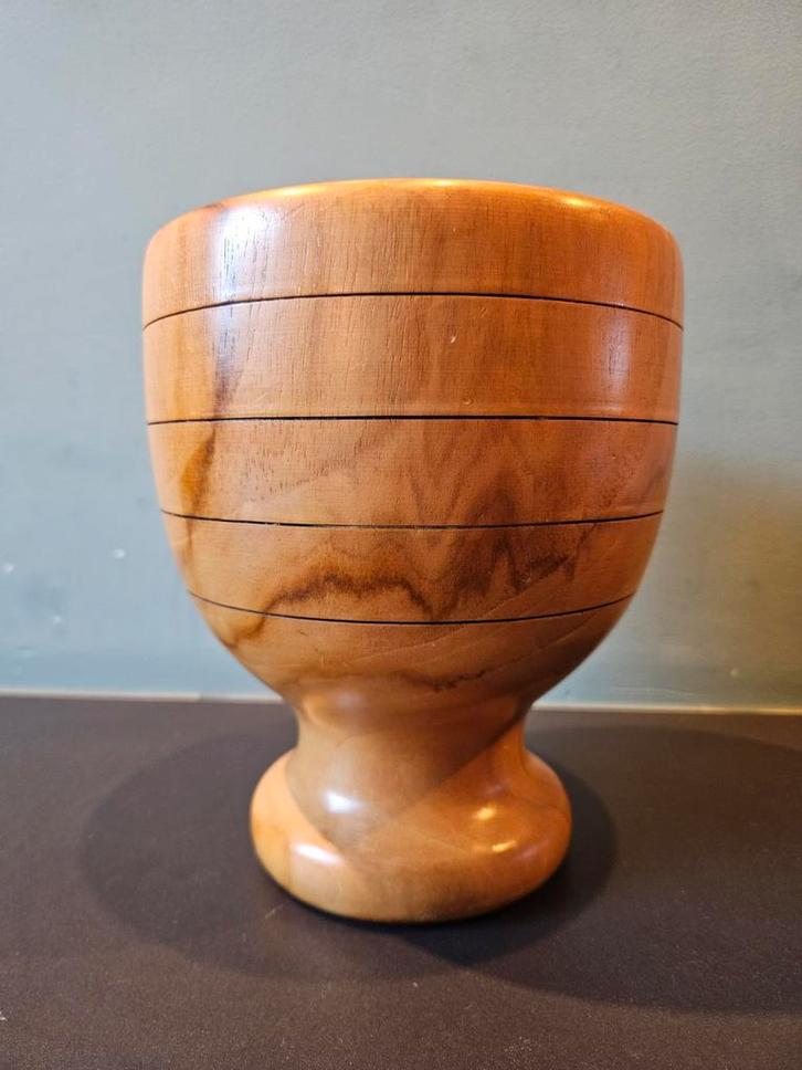 Handgemaakte houten vijzel, Huis en Inrichting, Keuken | Keukenbenodigdheden, Gebruikt, Ophalen of Verzenden