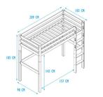 Pinokkio hoogslaper - 90x200 - Wit