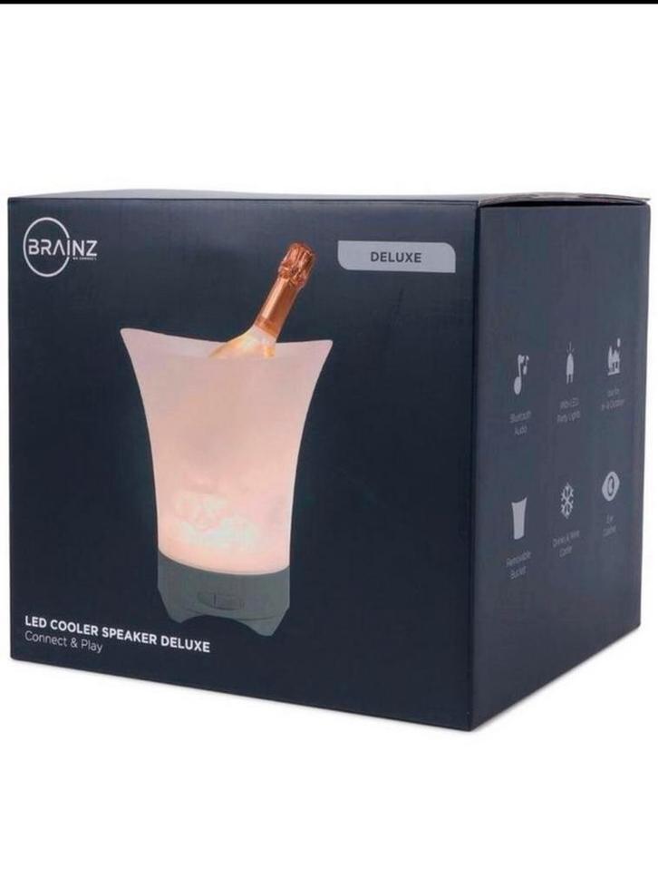 BRAINZ LED Speaker Koeler Deluxe met Bluetooth, Verzamelen, Wijnen, Nieuw, Overige typen, Ophalen
