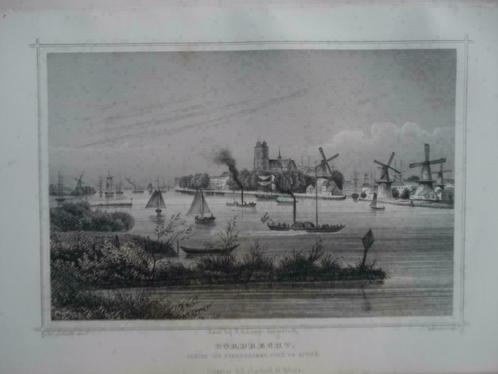 86 / Dordrecht van de steenenkamer   Staalgravure 1860, Antiek en Kunst, Kunst | Etsen en Gravures, Ophalen of Verzenden