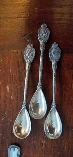 3 verzilverde theelepeltjes koffielepeltjes koningshuis, Antiek en Kunst, Antiek | Bestek, Ophalen of Verzenden
