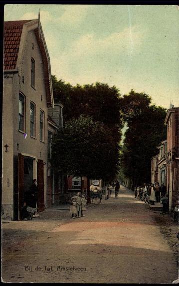 Amstelveen (N.H.), Bij de Tol, met volk, ca. 1915, gelopen beschikbaar voor biedingen