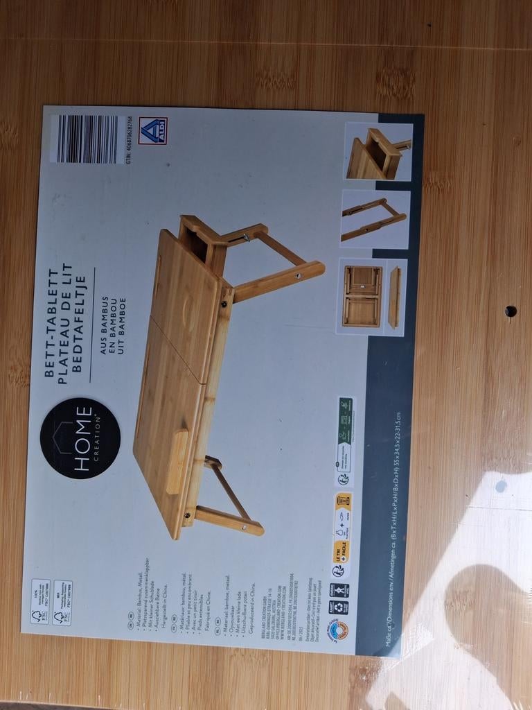 Nieuwe bedtafel / tablet - ideaal voor ontbijt op bed!, Minder dan 45 cm, Minder dan 55 cm, Nieuw, Ophalen of Verzenden
