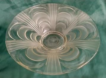 Libochovice glas schaal op voet Art Deco 32,5 cm Ø  beschikbaar voor biedingen