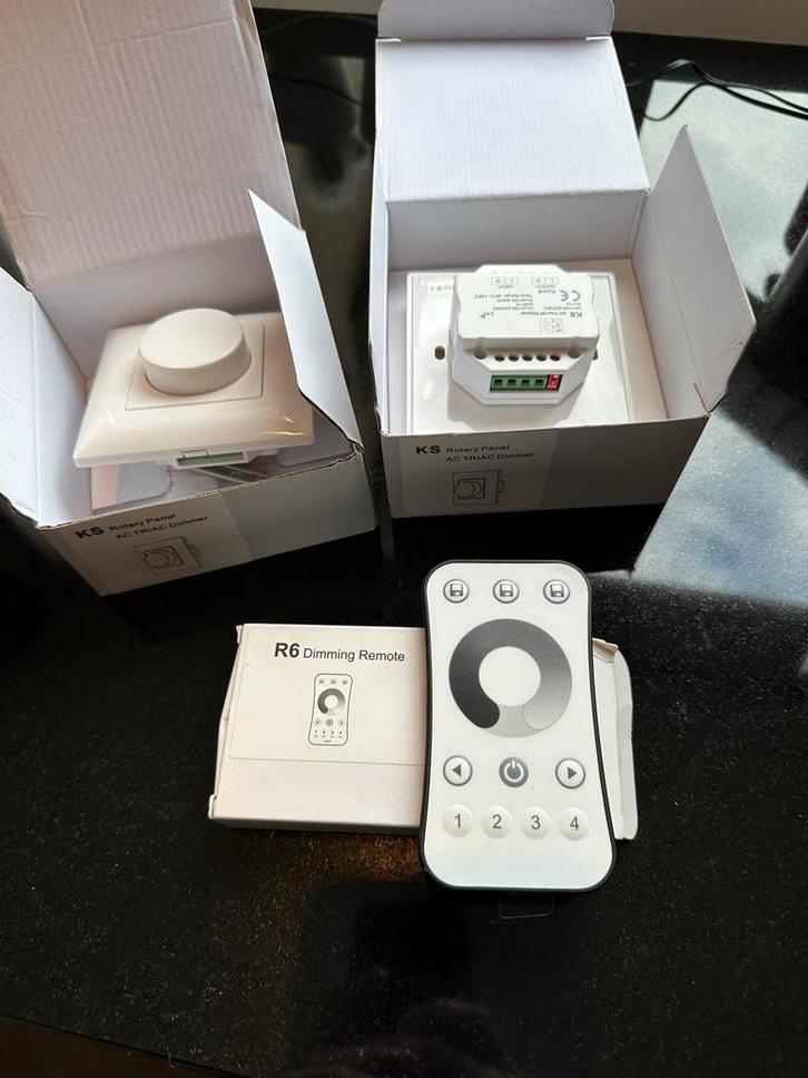 Dimmers inbouw met afstandsbediening - Nieuw in doos!, Doe-het-zelf en Verbouw, Elektra en Kabels, Nieuw, Schakelaar, Ophalen of Verzenden