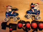 Verstelbare kinder rolschaatsen maat 30-33 + beschermers, Ophalen of Verzenden, Gebruikt