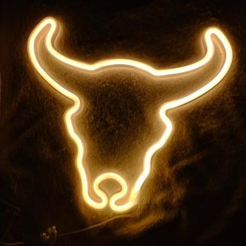 Neon verlichting LED ´Bull, wit/geel´ USB of Batterijen (inc beschikbaar voor biedingen
