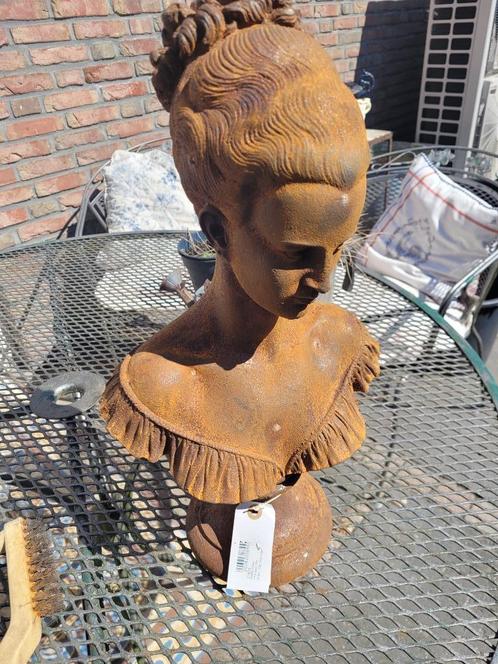 gietijzeren buste voor in de tuin, Tuin en Terras, Tuinbeelden, Zo goed als nieuw, Mensenbeeld, Metaal, Ophalen of Verzenden