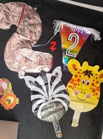Verjaardag 2 jaar jungle dieren birthday ballon slinger beschikbaar voor biedingen