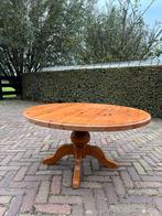 Geloogd Grenen Salontafel - Ø95cm, H59cm, Huis en Inrichting, Ophalen, Gebruikt, Rond, Tot twee personen