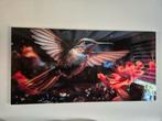 Kolibrie en Bloem Glas Schilderij, Antiek en Kunst, Kunst | Tekeningen en Foto's, Ophalen