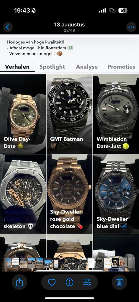 Mooie horloges, Sieraden, Tassen en Uiterlijk, Horloges | Heren, Zo goed als nieuw, Polshorloge, Overige merken, Staal, Staal