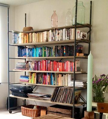 Industriële metalen steiger plantenrek boekenkast 4 planken 