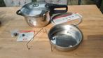 Fissler 4.5 liter snelkookpan met inzet bakje en onderdelen, Ophalen of Verzenden, Gebruikt, Rvs