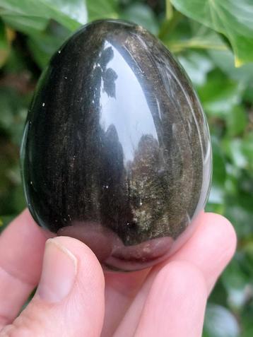 Zilver Obsidiaan Ei - 6,5 cm - 207 gram beschikbaar voor biedingen