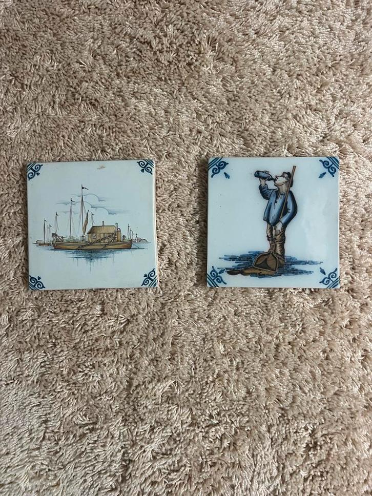 Antieke Tegels - Set van 2, Antiek en Kunst, Antiek | Wandborden en Tegels, Ophalen