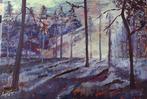 Boslandschap Acryl verf Schilderij, Ophalen of Verzenden