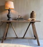 Mooie balusterlamp met kap, Huis en Inrichting, Lampen | Tafellampen, Ophalen, Gebruikt, Hout, 50 tot 75 cm