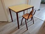 Schooltafeltje en stoeltje, Huis en Inrichting, Tafels | Eettafels, Ophalen, Gebruikt, 50 tot 100 cm, Rond