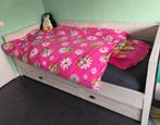 Steigerhouten bed + uitschuifbare lade voor matras, Huis en Inrichting, Ophalen, Gebruikt, 90 cm, Eenpersoons