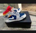 Air Jordan 1 Mid White Laser Orange Deep Royal Blue (GS), Nieuw, Air Jordan, Ophalen of Verzenden, Wit