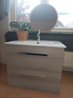 Grijze Eiken Wastafel Badkamermeubel - Compleet!, Huis en Inrichting, Badkamer | Badkamermeubels, Zo goed als nieuw, Minder dan 100 cm