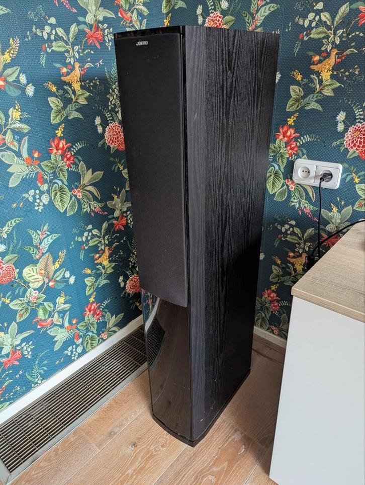 Jamo S608 Zuil Speakers + Center + Denon AVR1611 Receiver, Audio, Tv en Foto, Luidsprekers, Gebruikt, Front, Rear of Stereo speakers