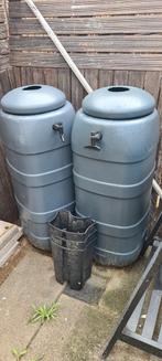 2x regenton incl onderstel en kraantjes, Tuin en Terras, Regentonnen, 150 liter of meer, Ophalen, Gebruikt, Kunststof