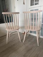 Witte spijlenstoelen eetkamerstoelen, Ophalen, Gebruikt, Twee, Wit