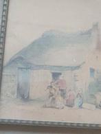 J G. Smits 1852 vissershuisje Scheveningen strand bomschuit., Ophalen