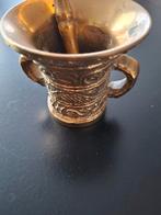 Vintage  bronzen vijzel met stamper., Ophalen of Verzenden