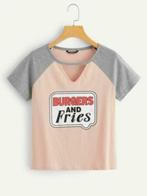 nieuw tshirt burgers and fries L, Ophalen of Verzenden, Nieuw, Korte mouw